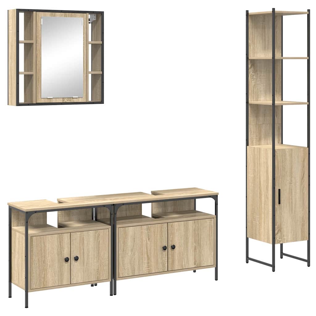 Ensemble de mobilier de salle de bain 4 pc Chêne Sonoma