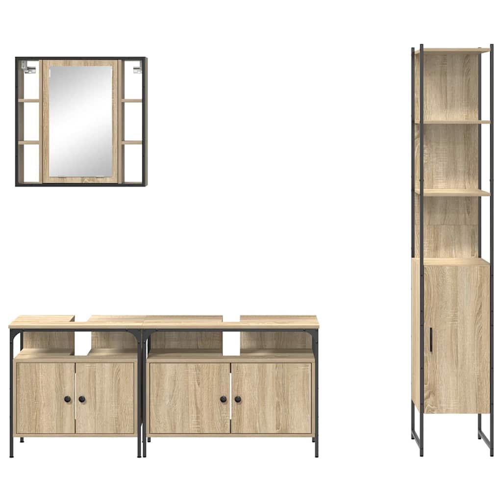 Ensemble de mobilier de salle de bain 4 pc Chêne Sonoma