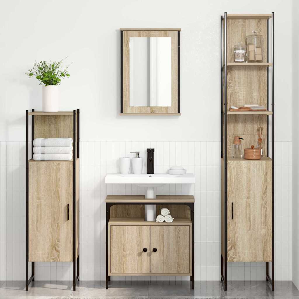 Ensemble de mobilier de salle de bain 4 pc Chêne Sonoma