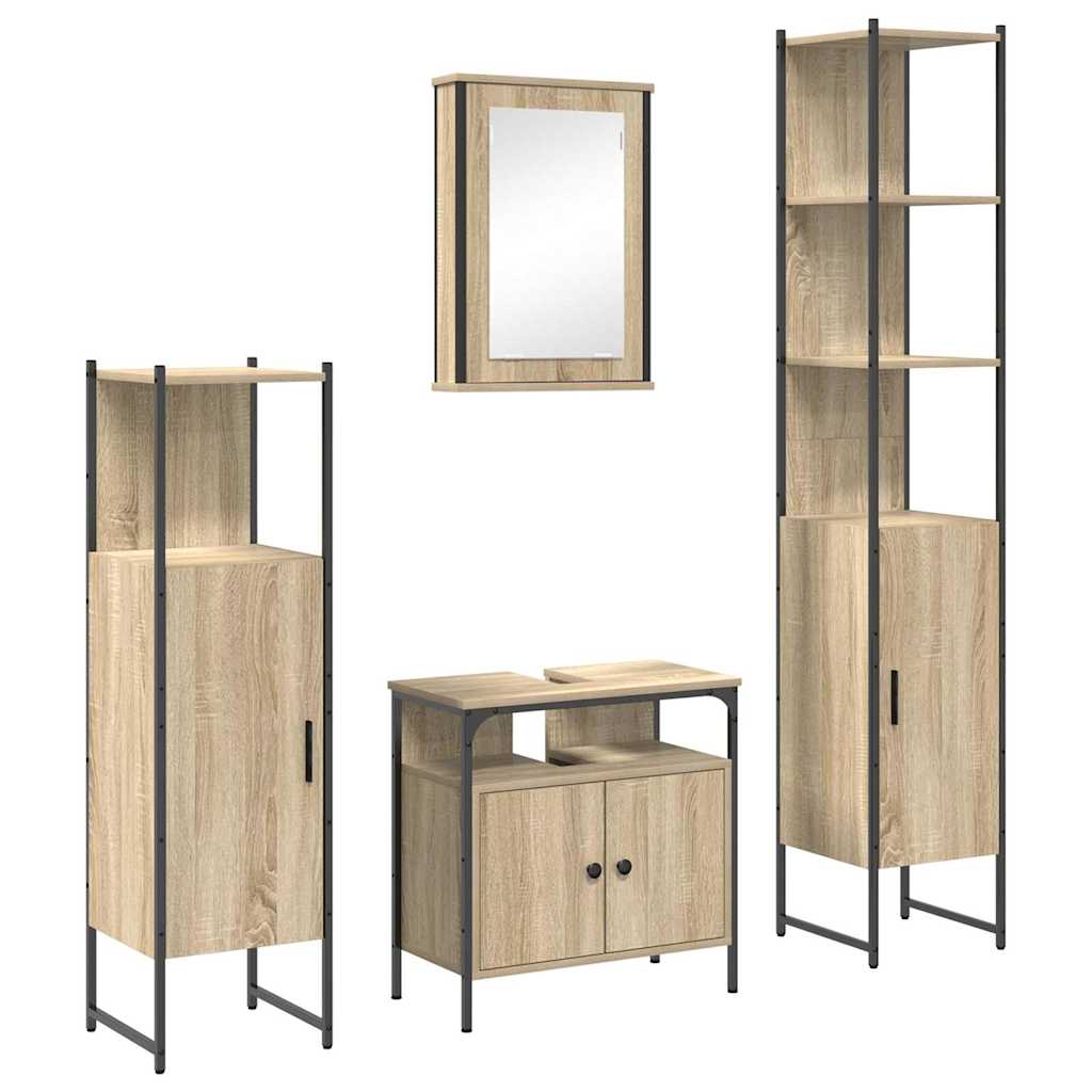 Ensemble de mobilier de salle de bain 4 pc Chêne Sonoma
