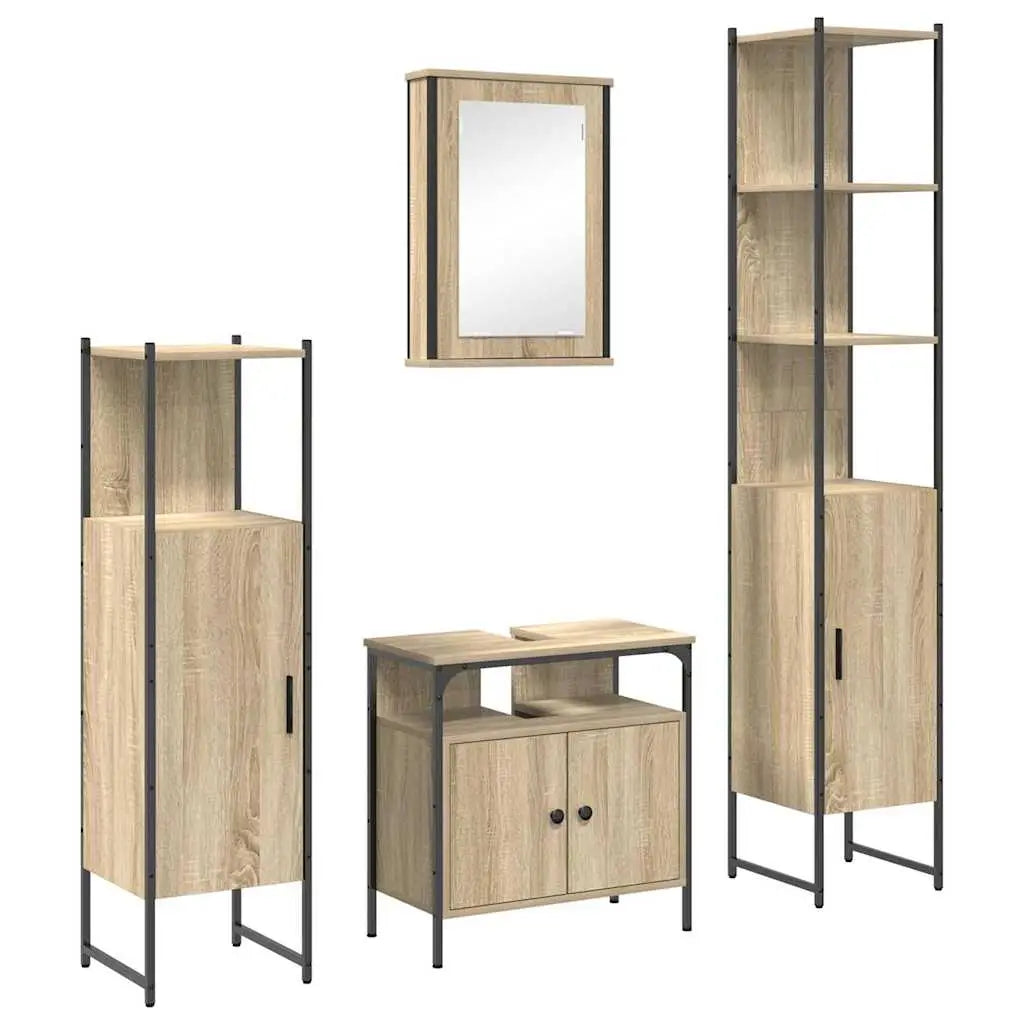 Ensemble de mobilier de salle de bain 4 pc Chêne Sonoma - XIOS