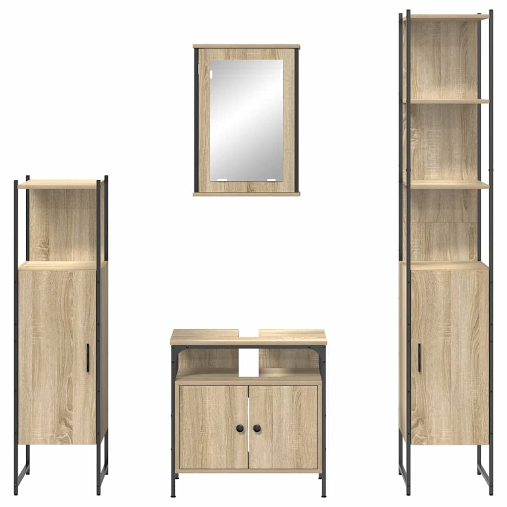 Ensemble de mobilier de salle de bain 4 pc Chêne Sonoma