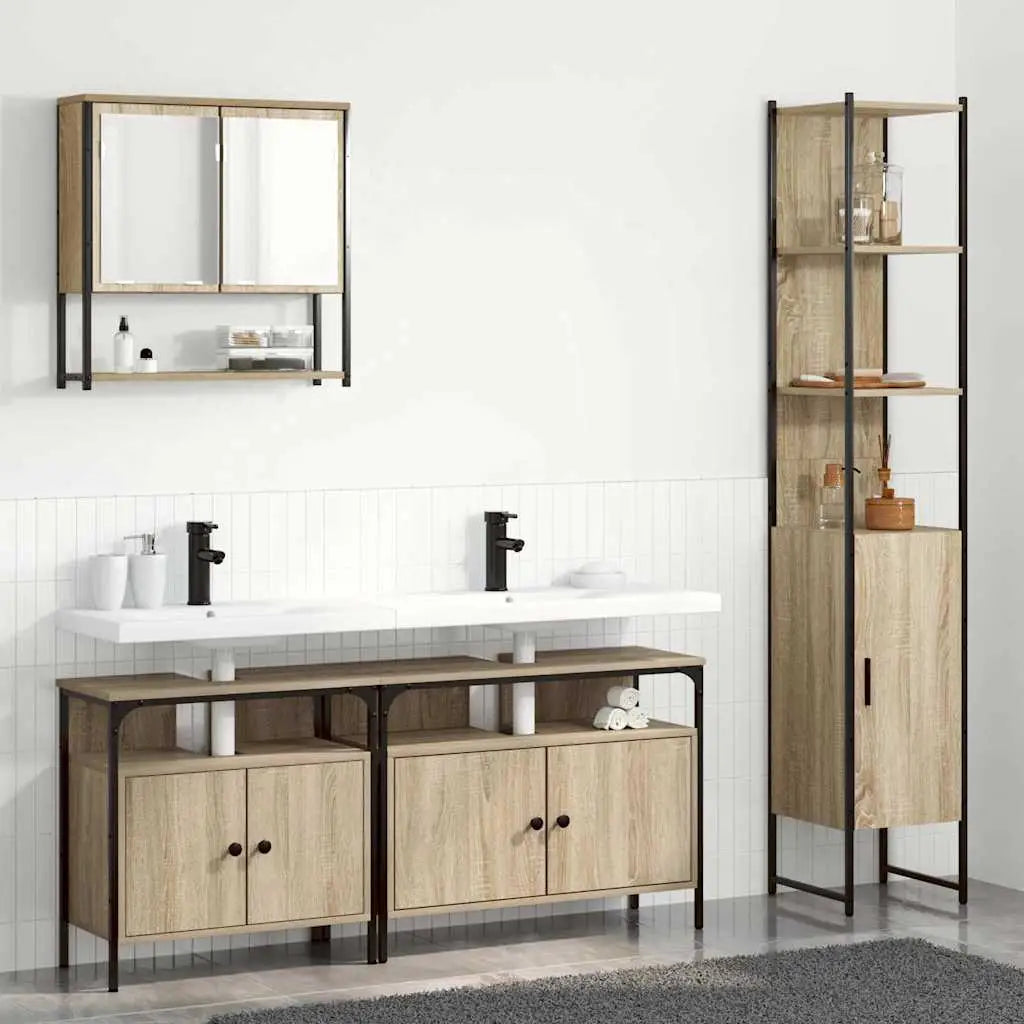 Ensemble de mobilier de salle de bain 4 pièces Chêne Sonoma - XIOS