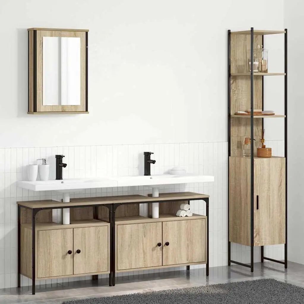 Ensemble de mobilier de salle de bain 4 pc Chêne Sonoma - XIOS