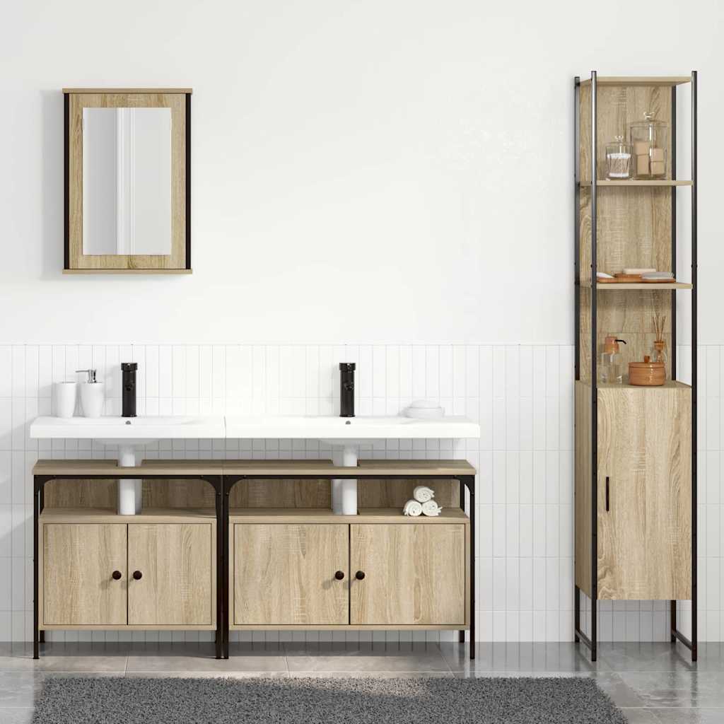 Ensemble de mobilier de salle de bain 4 pc Chêne Sonoma