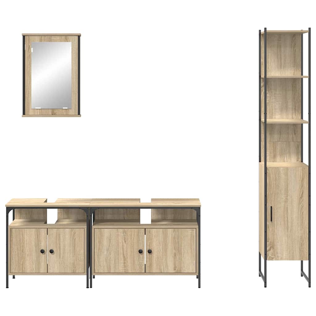 Ensemble de mobilier de salle de bain 4 pc Chêne Sonoma