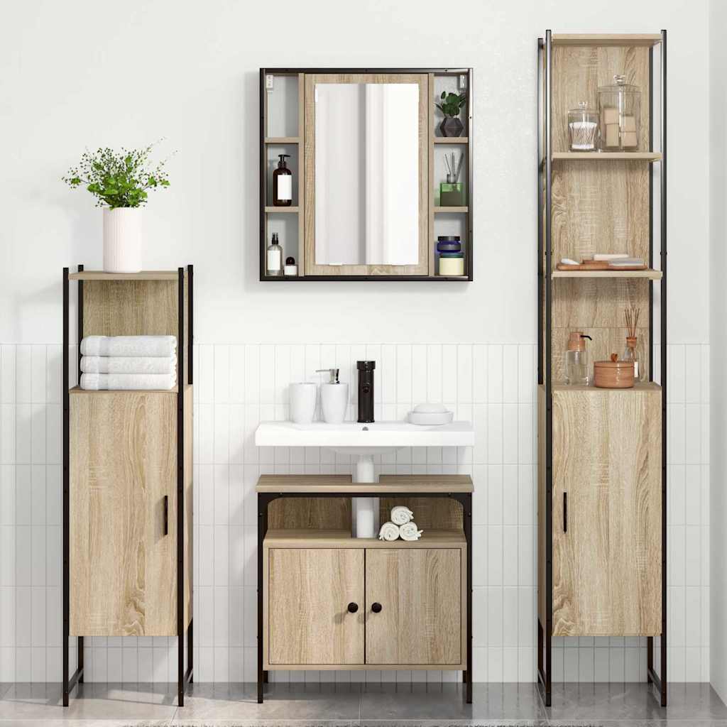 Ensemble de mobilier de salle de bain 4 pc Chêne Sonoma