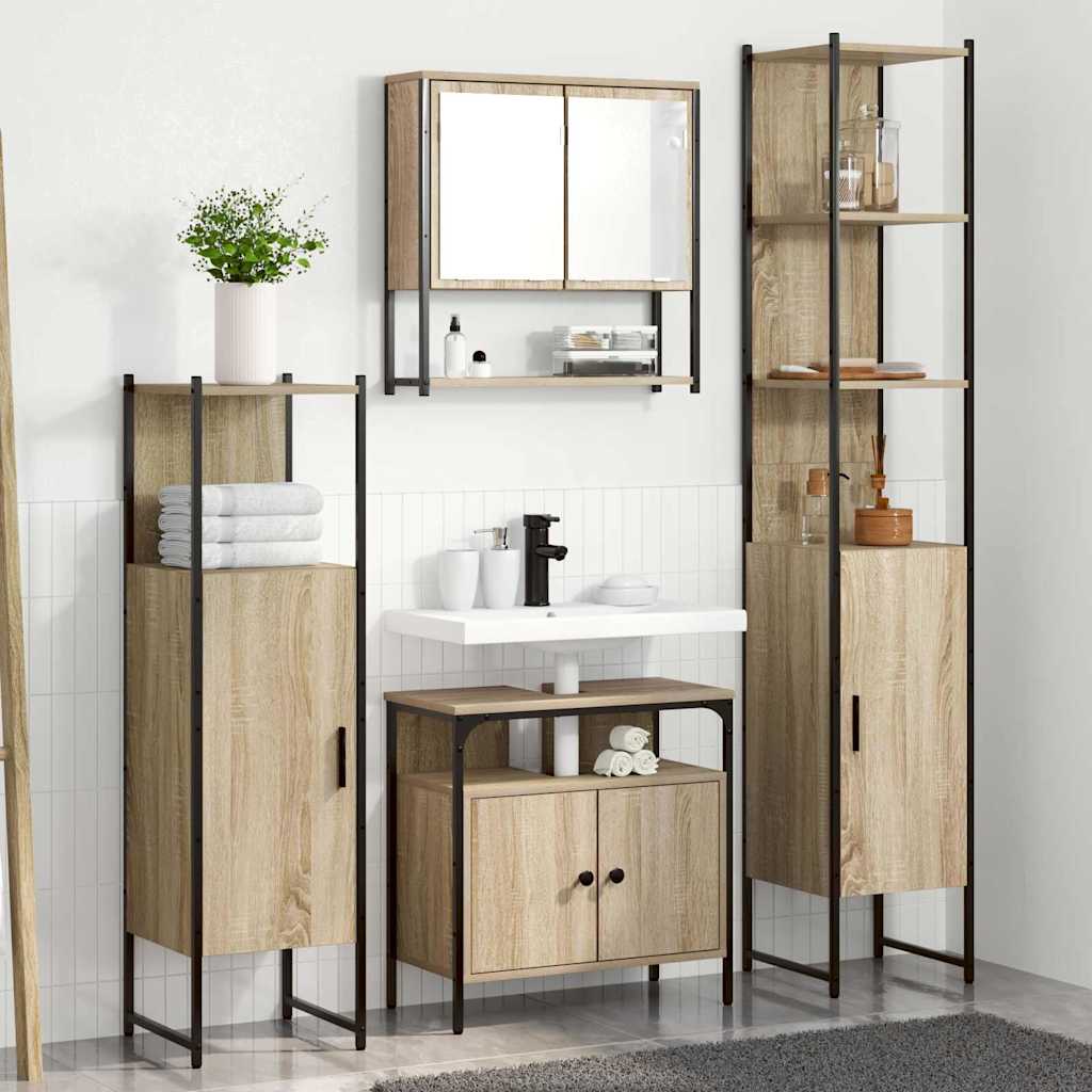 Ensemble de mobilier de salle de bain 4 pc Chêne Sonoma