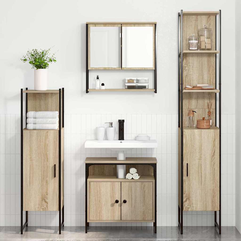 Ensemble de mobilier de salle de bain 4 pc Chêne Sonoma