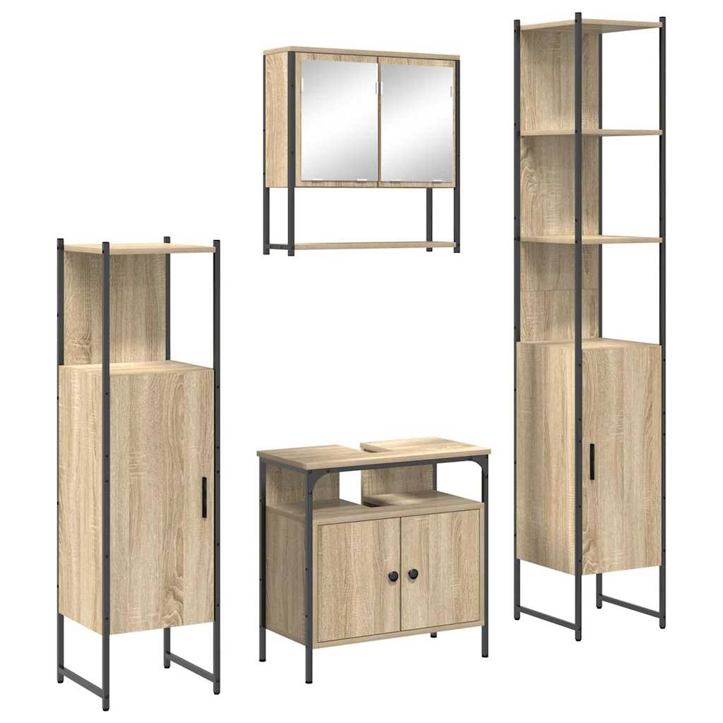 Ensemble de mobilier de salle de bain 4 pc Chêne Sonoma