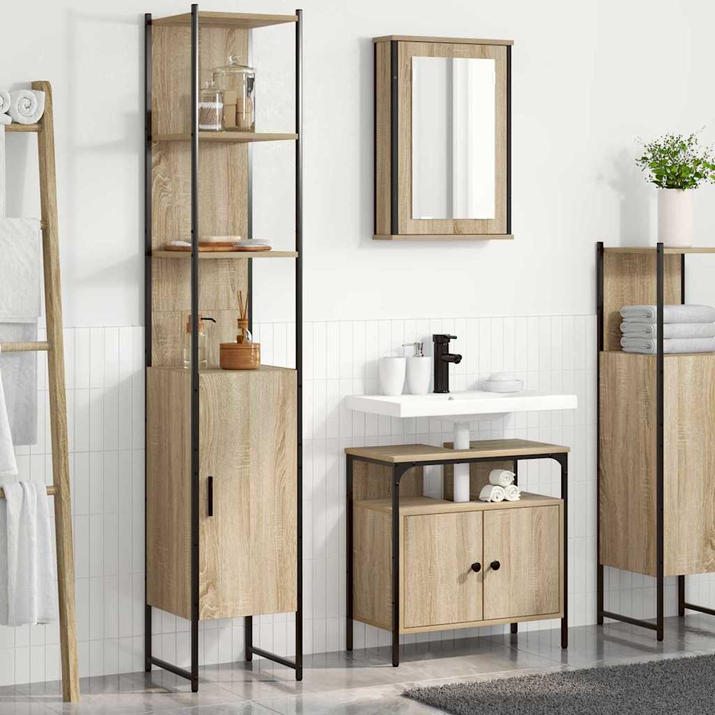 Ensemble de mobilier de salle de bain 3 pc Chêne Sonoma