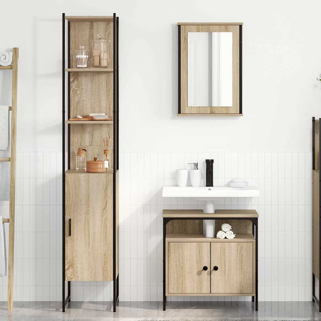 Ensemble de mobilier de salle de bain 3 pc Chêne Sonoma