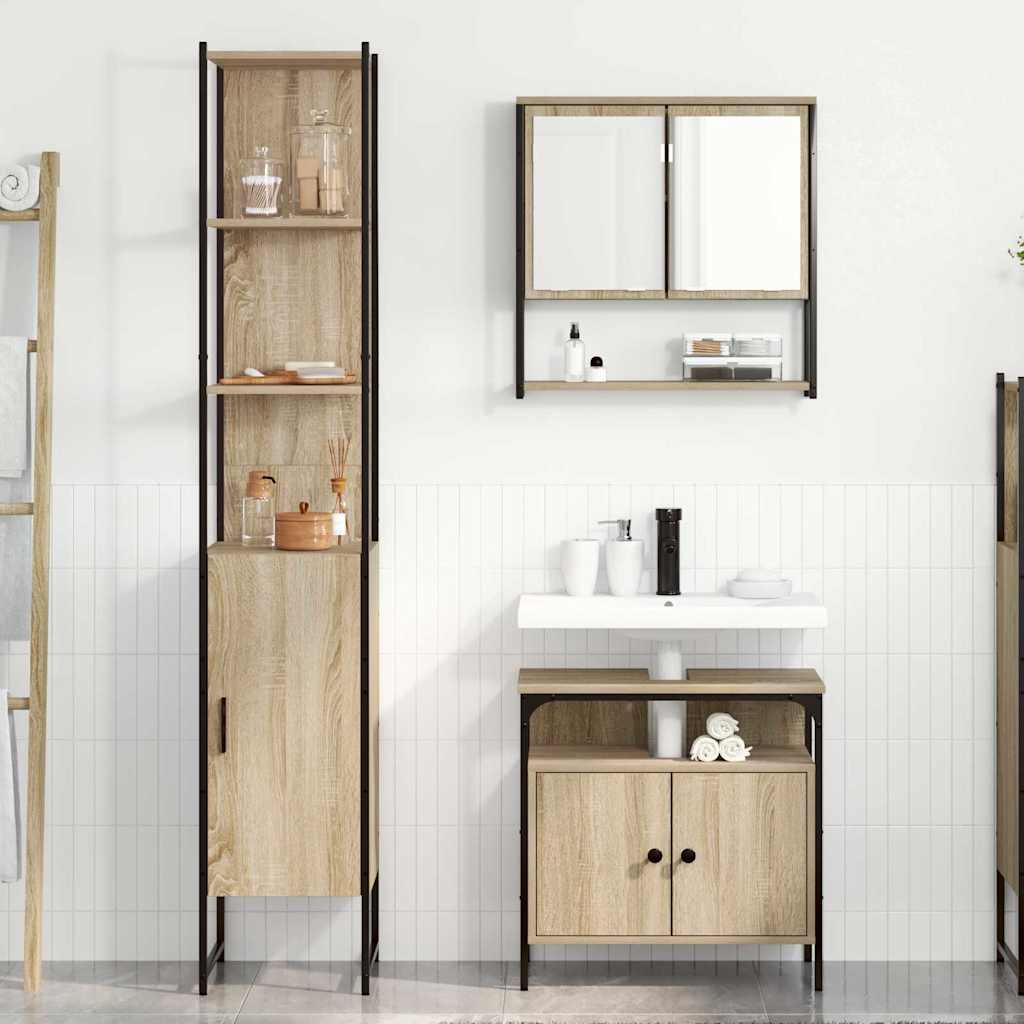 Ensemble de mobilier de salle de bain 3 pc Chêne Sonoma