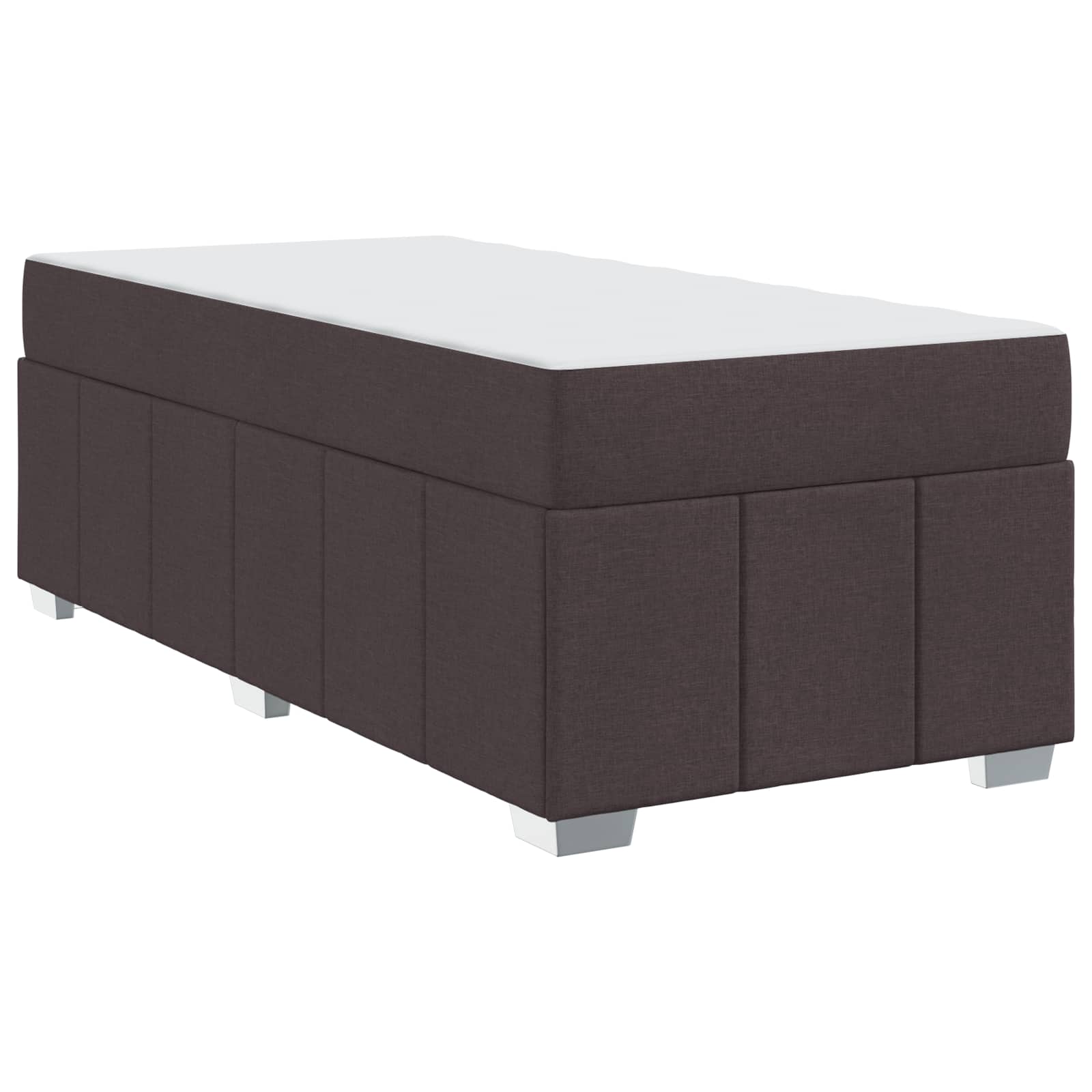 Cadre de lit avec matelas Marron foncé 90 x 200 cm tissu - XIOS
