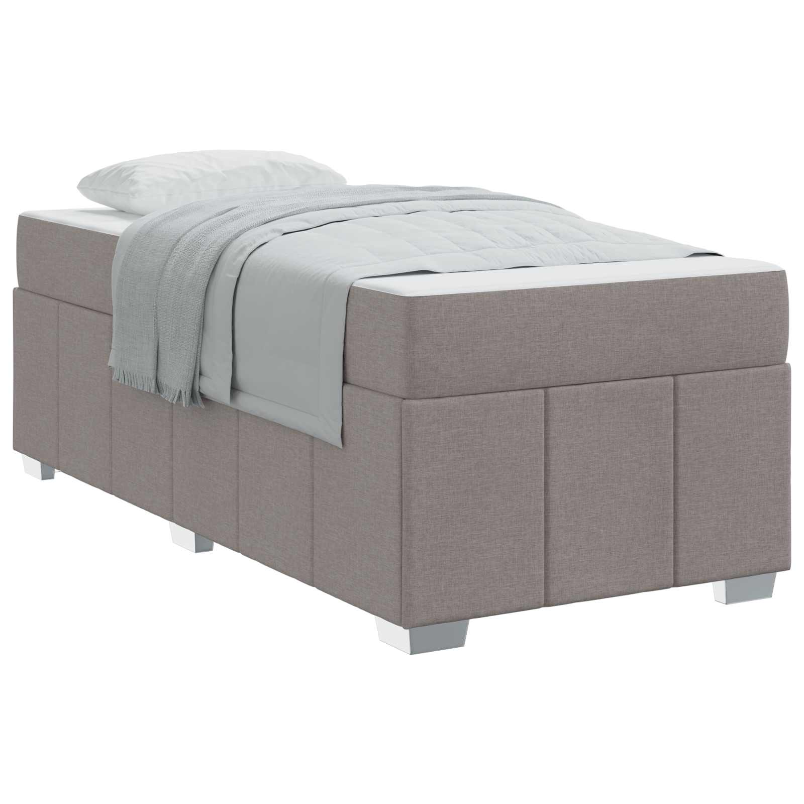 Cadre de lit avec matelas Taupe 100 x 200 cm tissu - XIOS