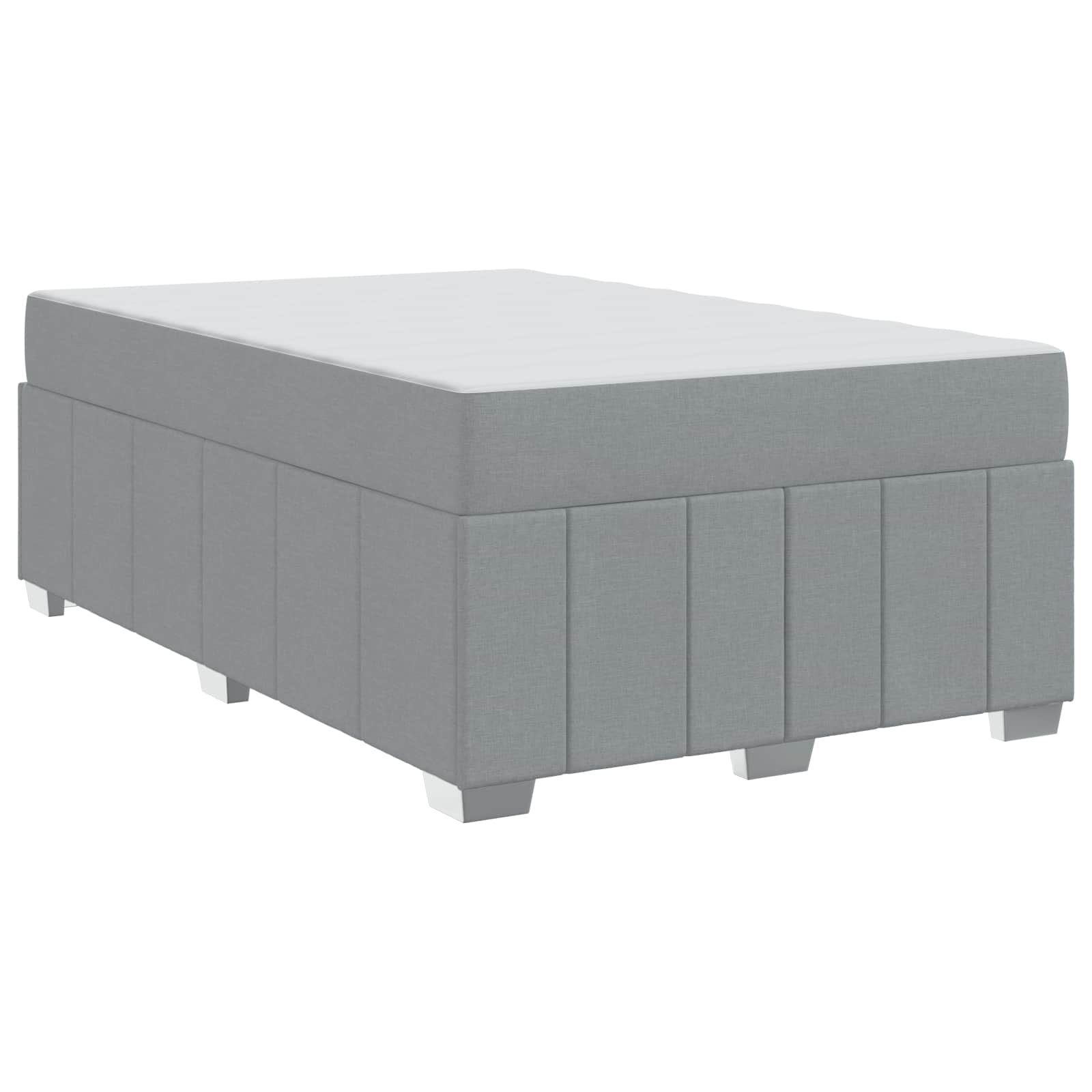Cadre de lit avec matelas Gris clair 120 x 200 cm tissu