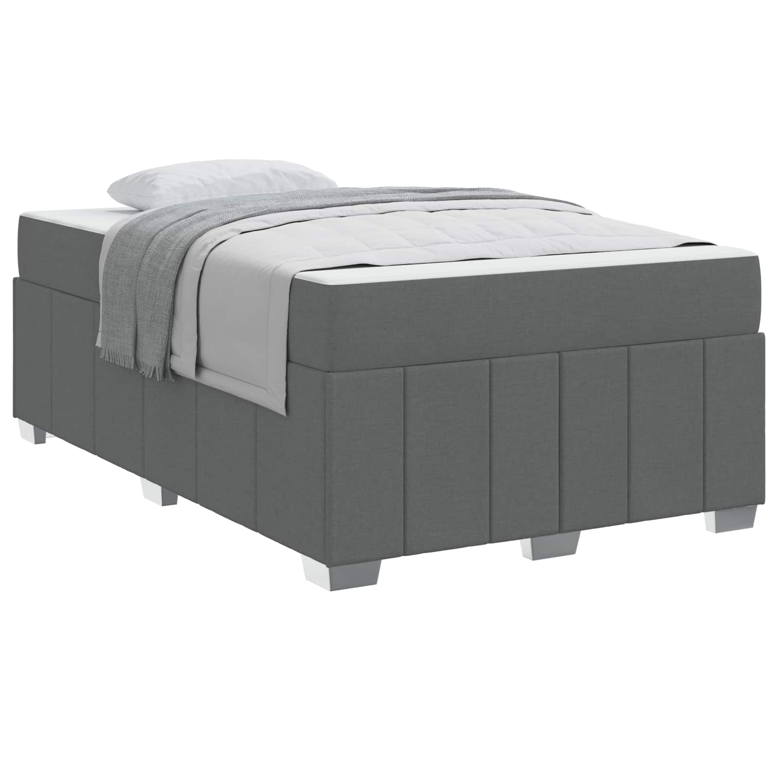 Cadre de lit avec matelas Gris foncé 120 x 200 cm tissu - XIOS