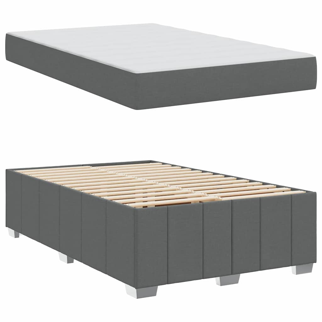 Cadre de lit avec matelas Gris foncé 120 x 200 cm tissu - XIOS