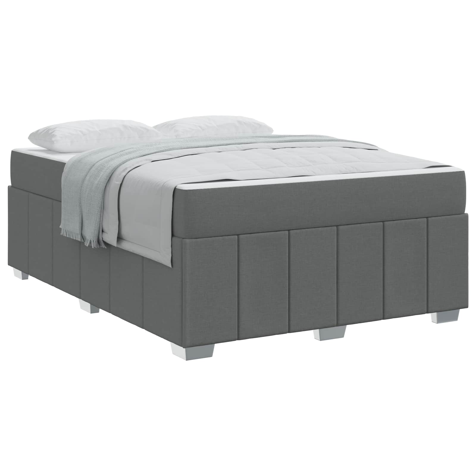 Cadre de lit avec matelas Gris foncé 140 x 200 cm tissu - XIOS