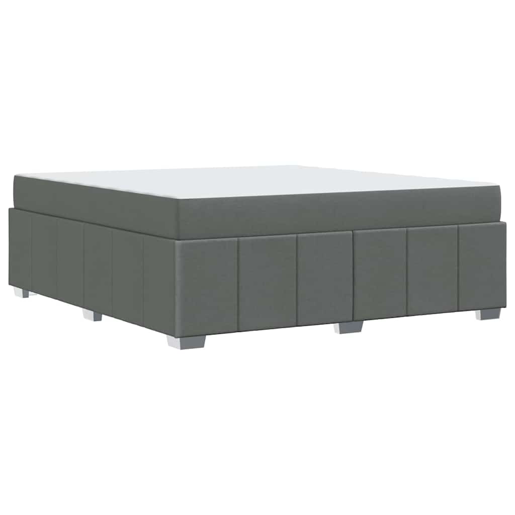 Cadre de lit avec matelas Gris foncé 180 x 200 cm tissu - XIOS