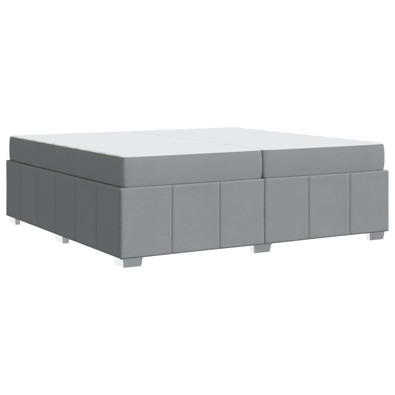 Cadre de lit avec matelas Gris clair 200 x 200 cm tissu - XIOS