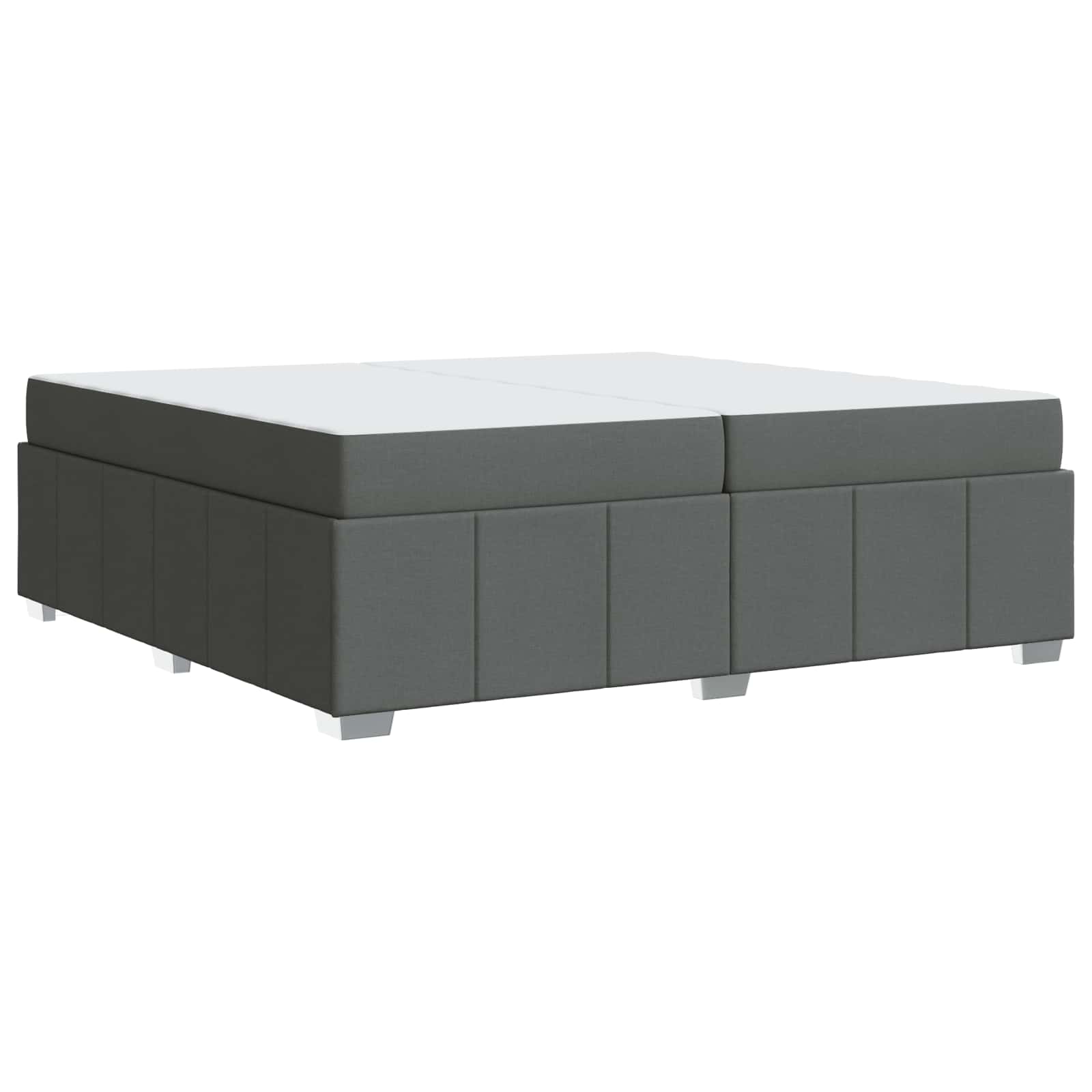 Cadre de lit avec matelas Gris foncé 200 x 200 cm tissu - XIOS