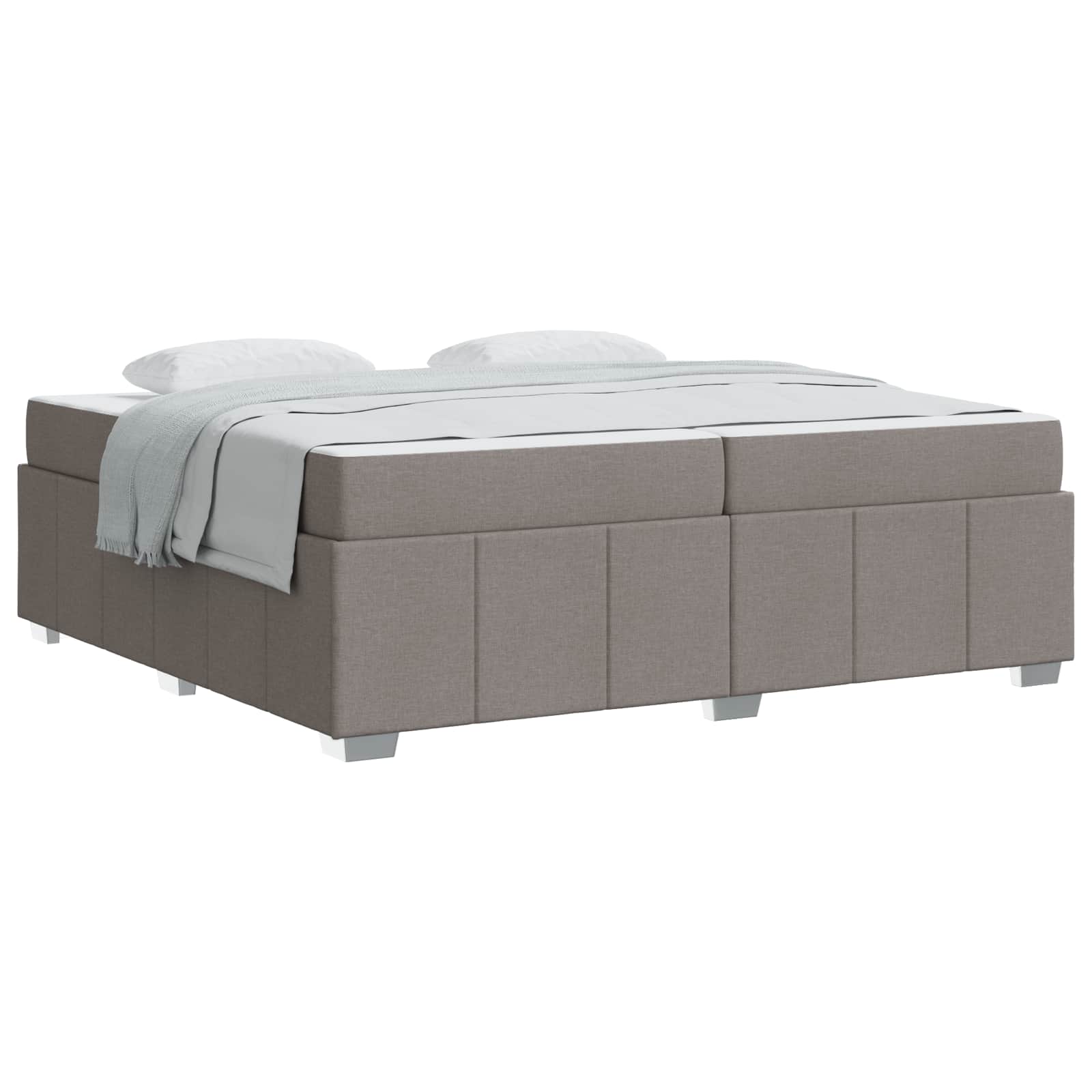 Cadre de lit avec matelas Taupe 200 x 200 cm tissu - XIOS
