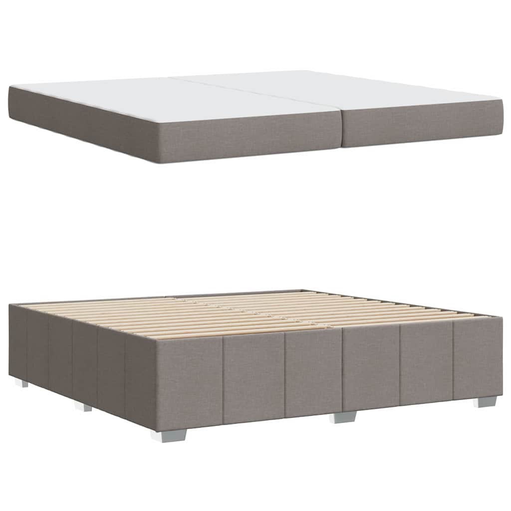 Cadre de lit avec matelas Taupe 200 x 200 cm tissu - XIOS