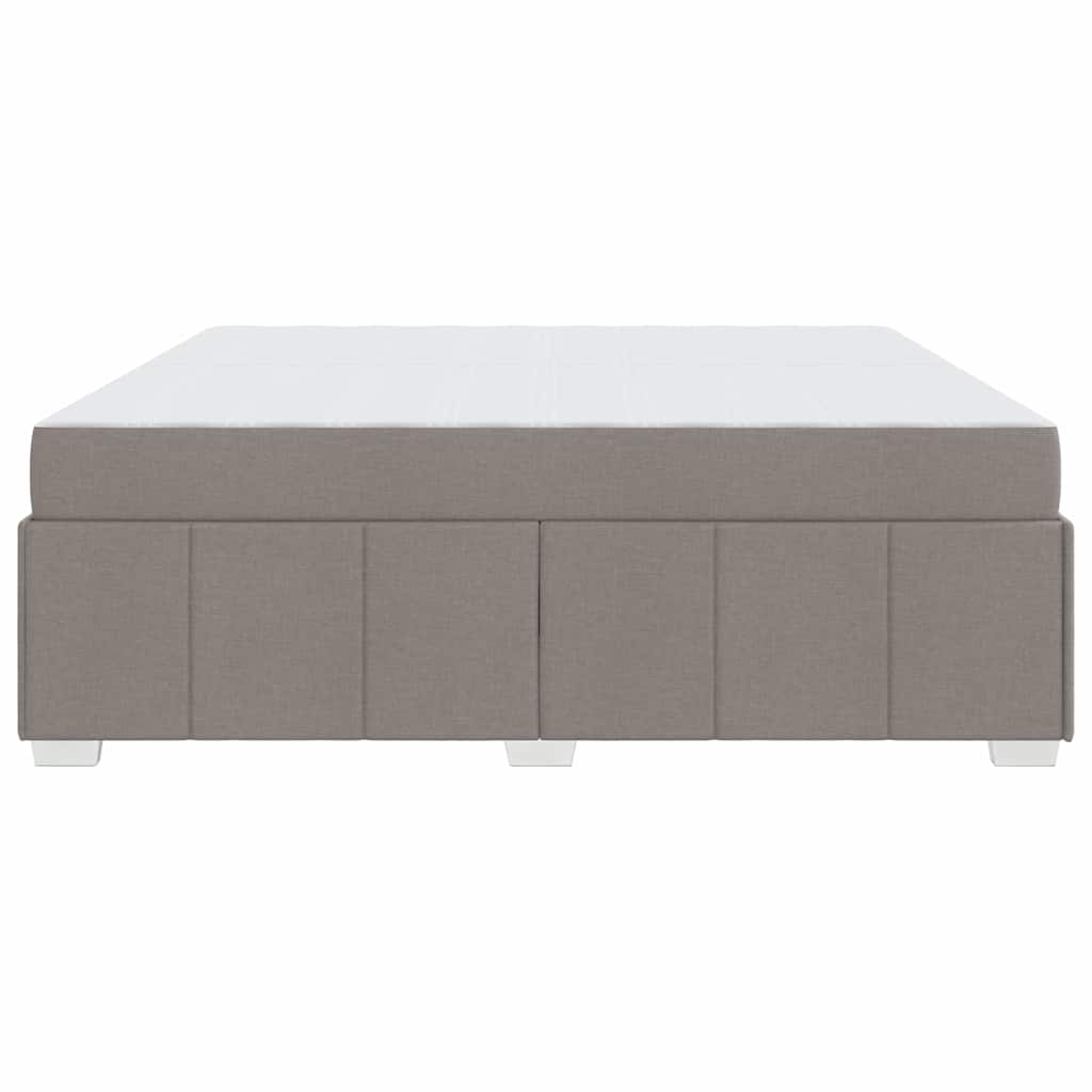 Cadre de lit avec matelas Taupe 200 x 200 cm tissu - XIOS