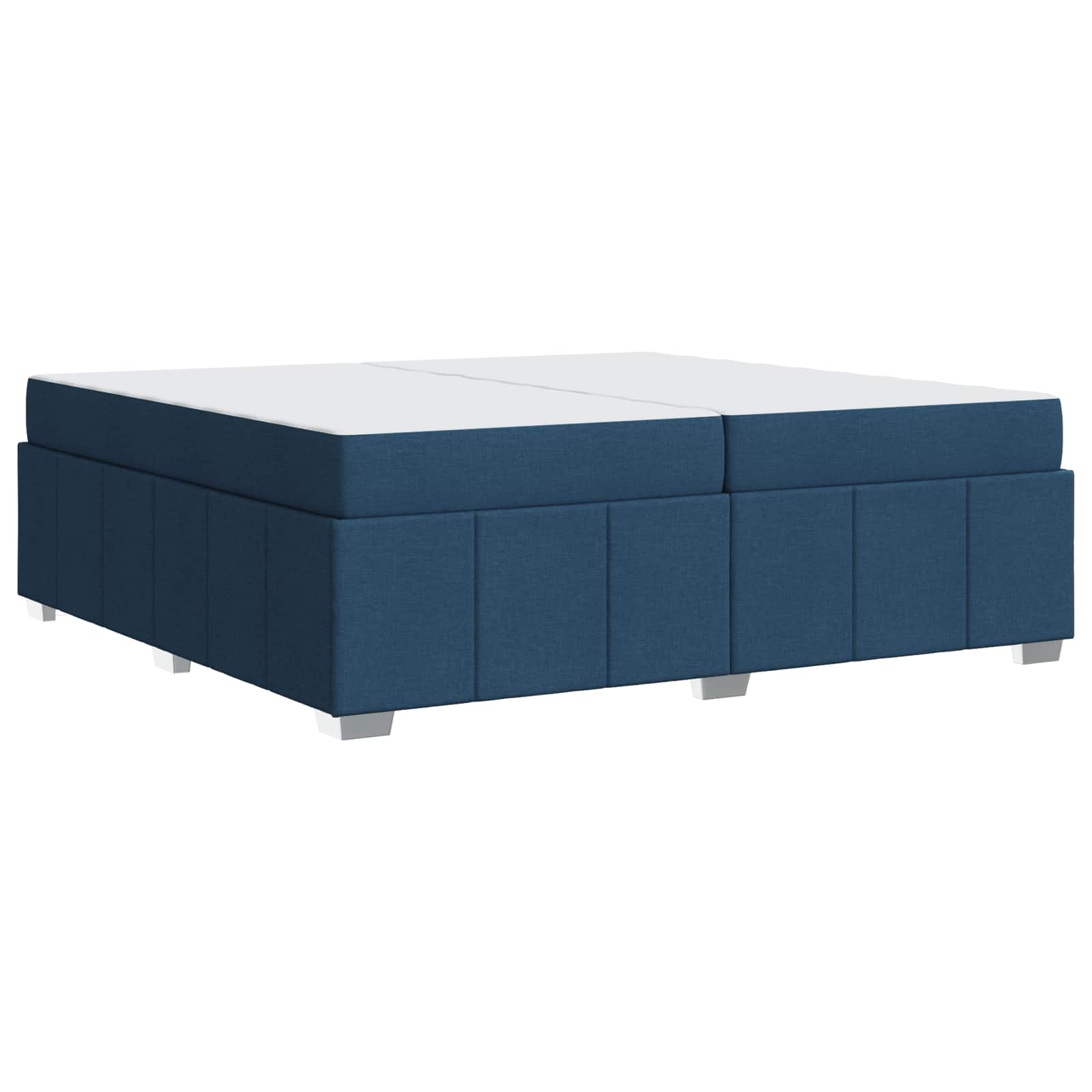 Cadre de lit avec matelas Bleu 200 x 200 cm tissu - XIOS