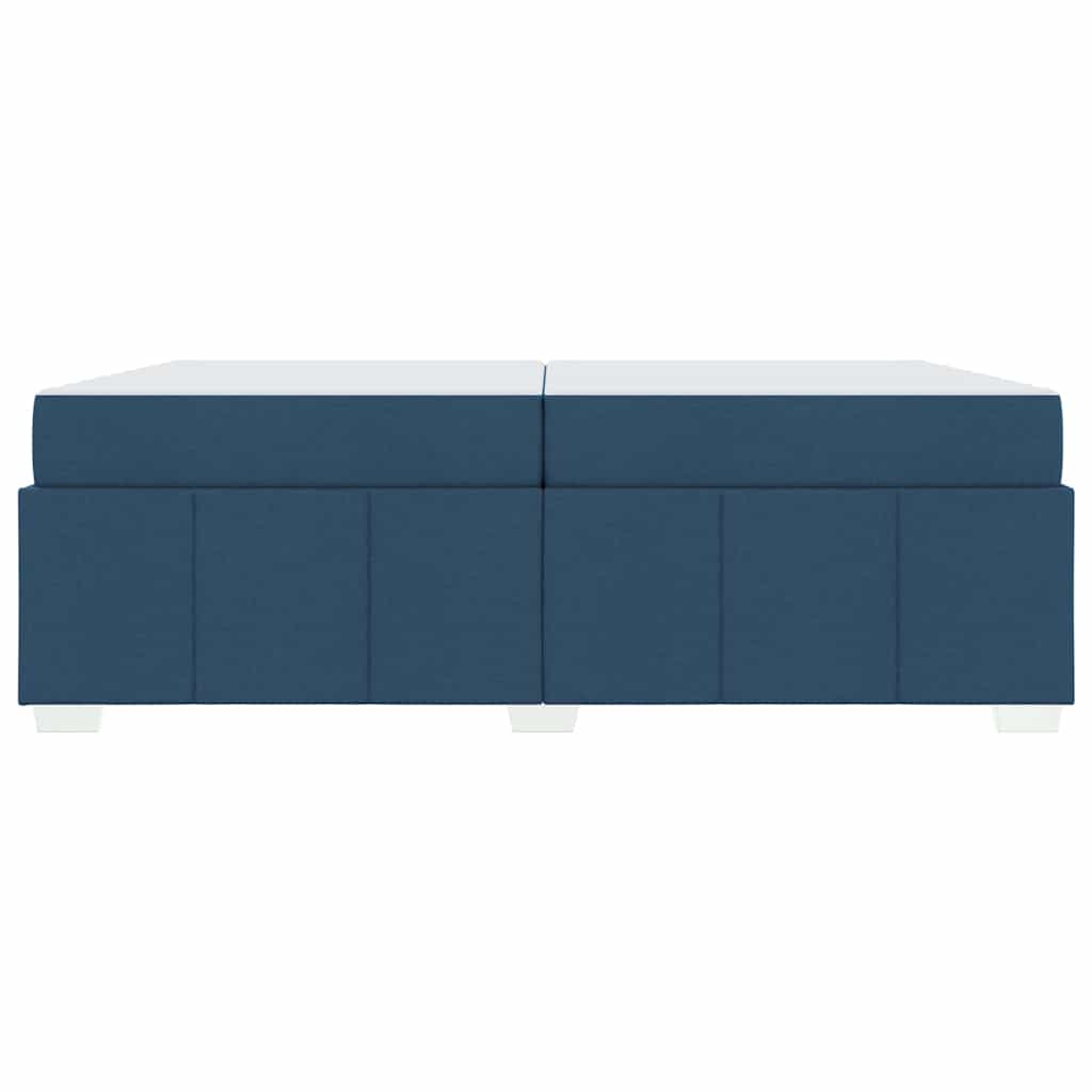 Cadre de lit avec matelas Bleu 200 x 200 cm tissu - XIOS