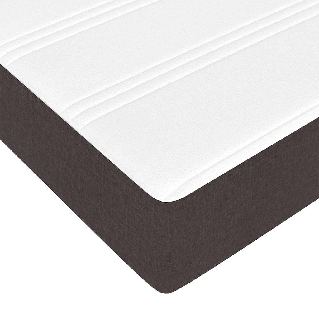 Cadre de lit avec matelas Marron foncé 80 x 200 cm tissu - XIOS