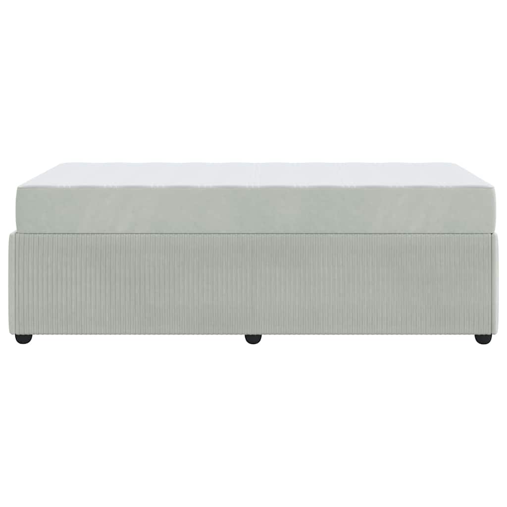 Cadre de lit avec matelas Gris clair 80 x 200 cm tissu - XIOS