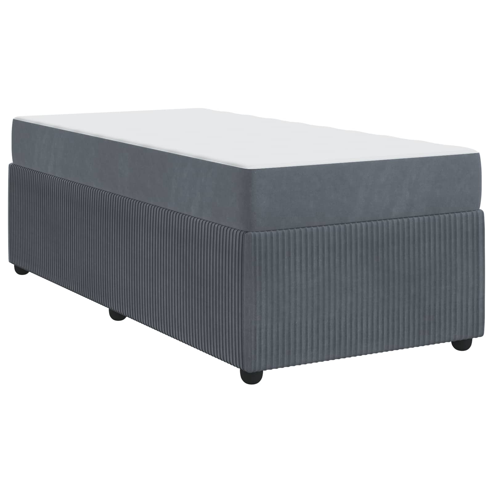 Cadre de lit avec matelas Gris foncé 80 x 200 cm tissu - XIOS