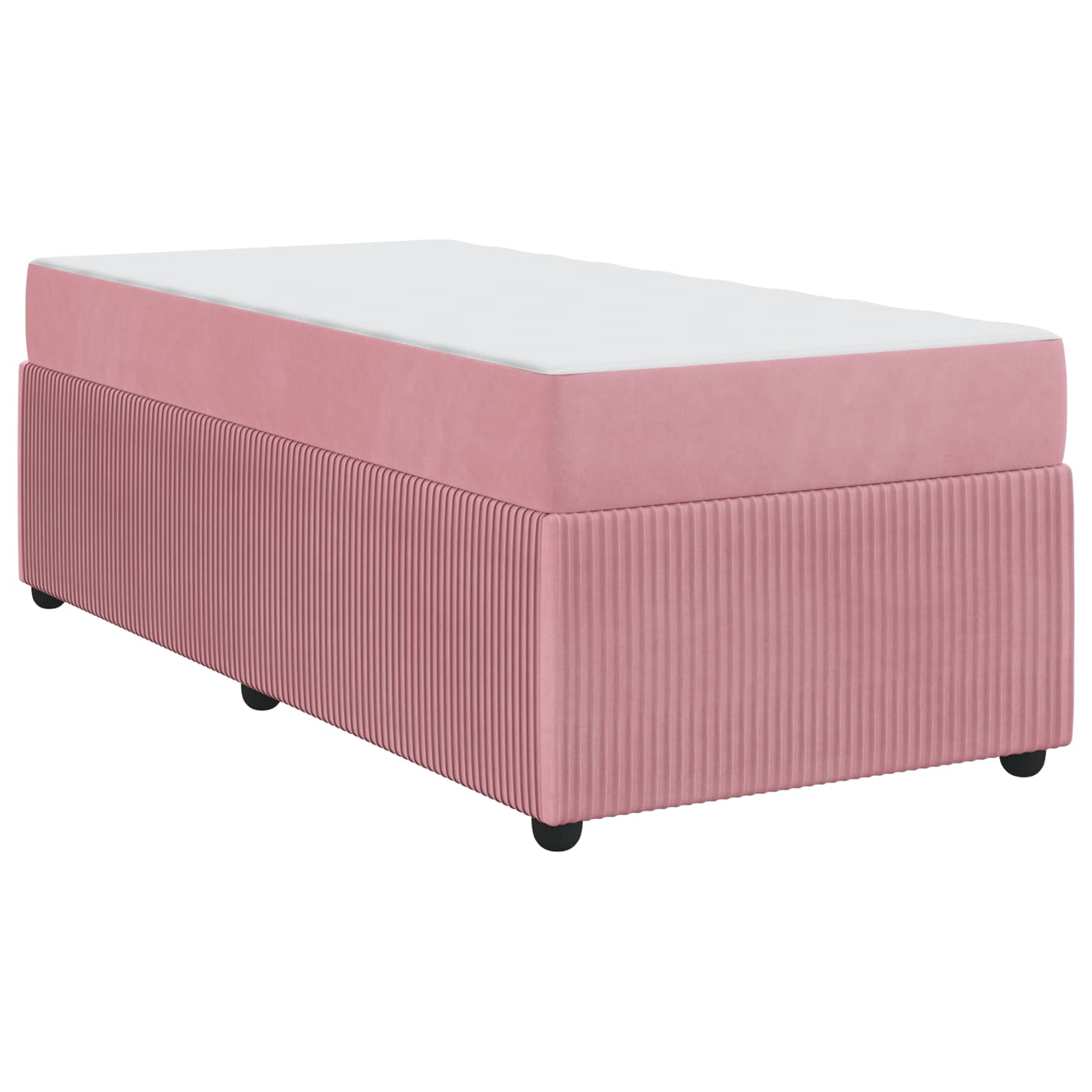Cadre de lit avec matelas Rose 80 x 200 cm tissu - XIOS