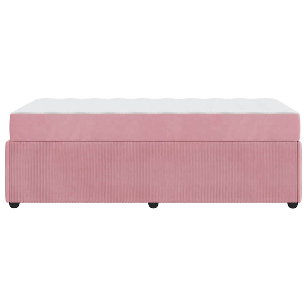 Cadre de lit avec matelas Rose 80 x 200 cm tissu - XIOS