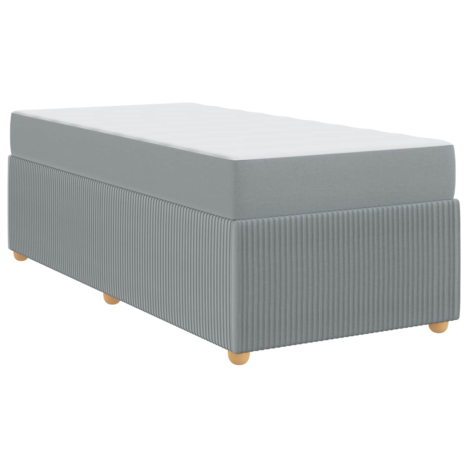 Cadre de lit avec matelas Gris clair 90 x 190 cm tissu - XIOS