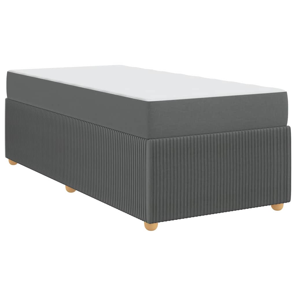 Cadre de lit avec matelas Gris foncé 90 x 190 cm tissu - XIOS