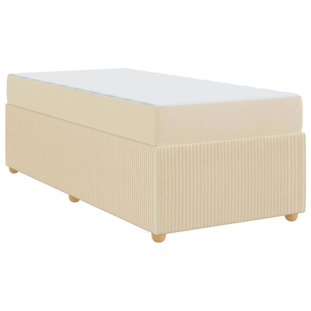 Cadre de lit avec matelas avec matelas Crème 90 x 190 cm tissu - XIOS
