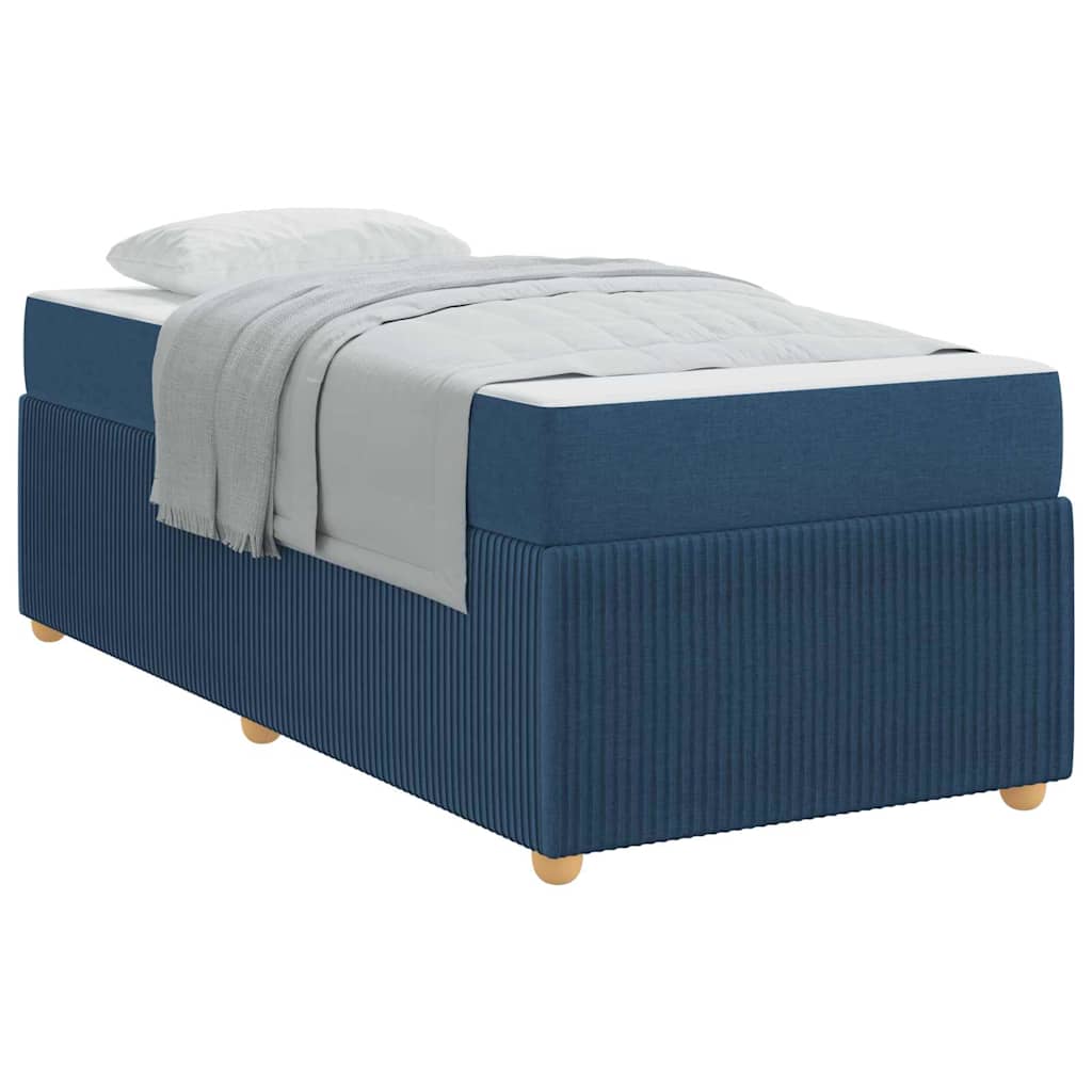 Cadre de lit avec matelas avec matelas Bleu 90 x 190 cm tissu - XIOS