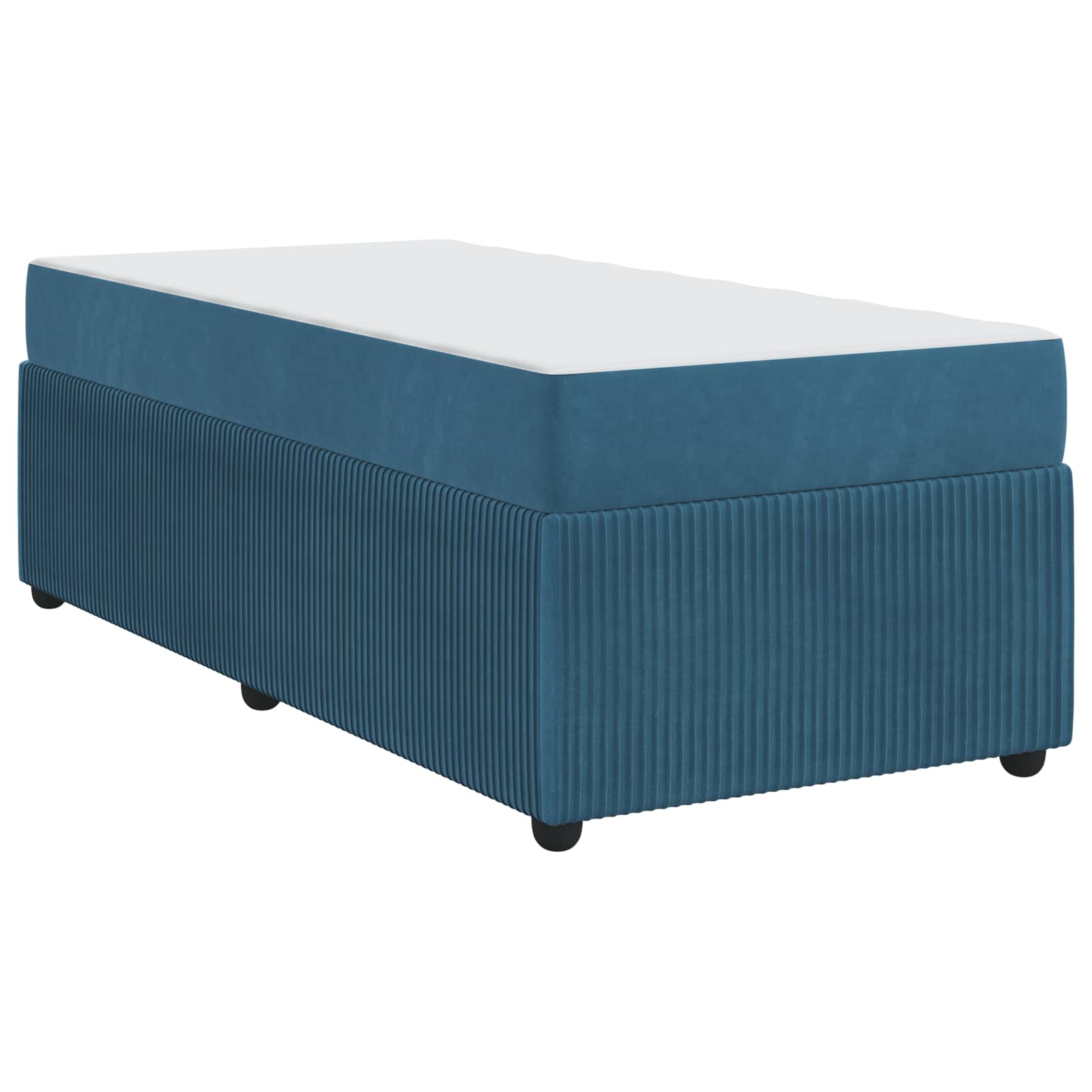 Cadre de lit avec matelas Bleu 90 x 190 cm tissu - XIOS