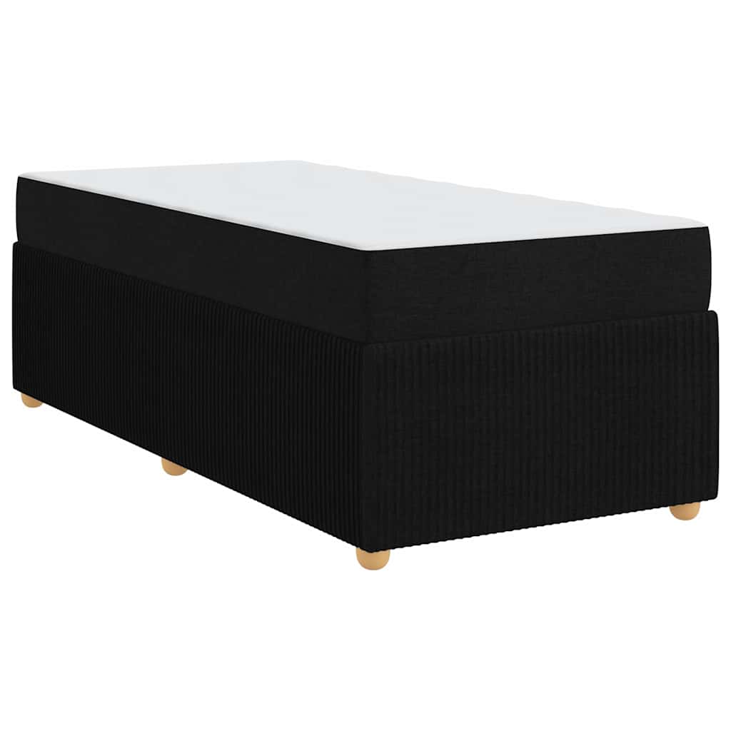 Cadre de lit avec matelas avec matelas Noir 90 x 200 cm tissu - XIOS