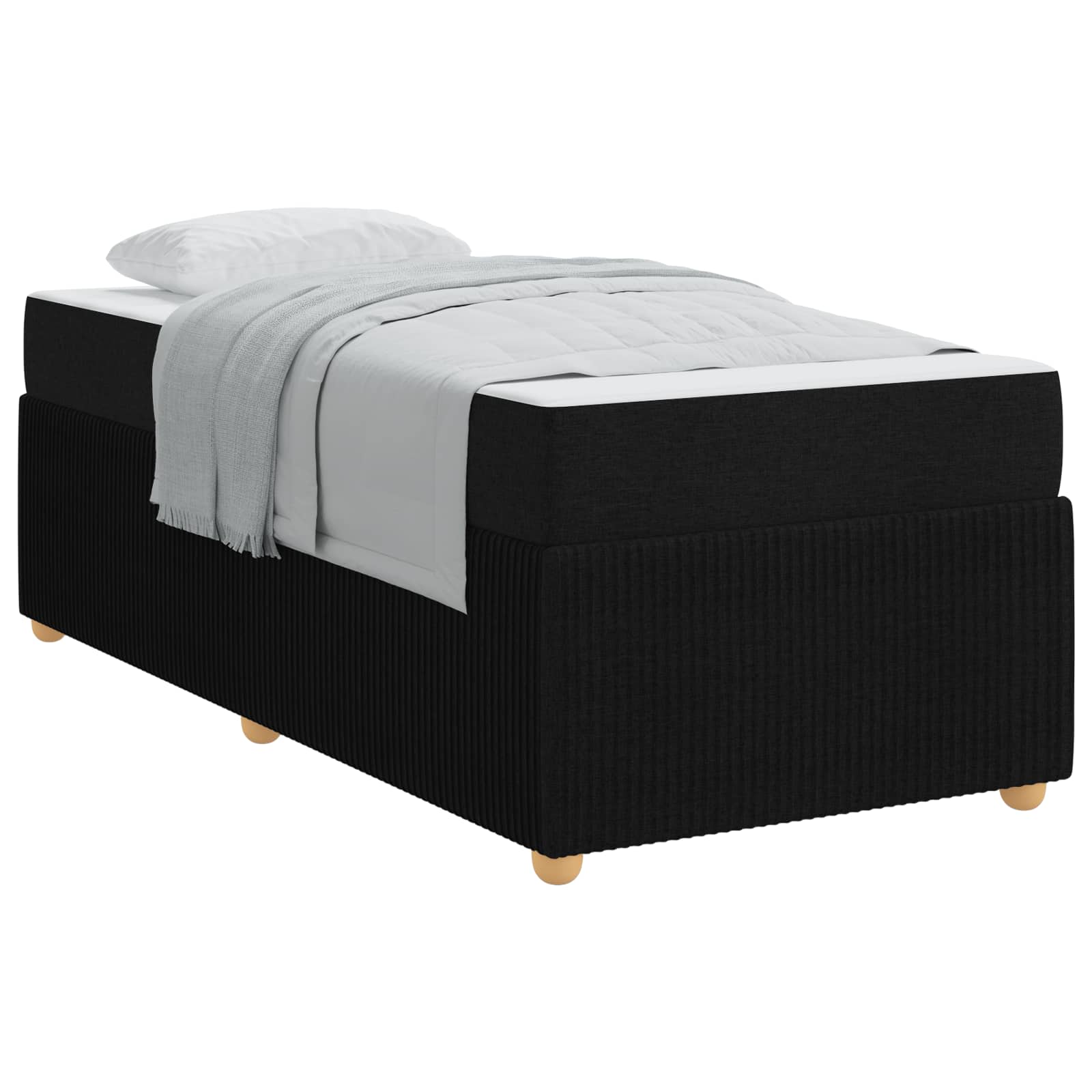 Cadre de lit avec matelas Noir 90 x 200 cm tissu - XIOS