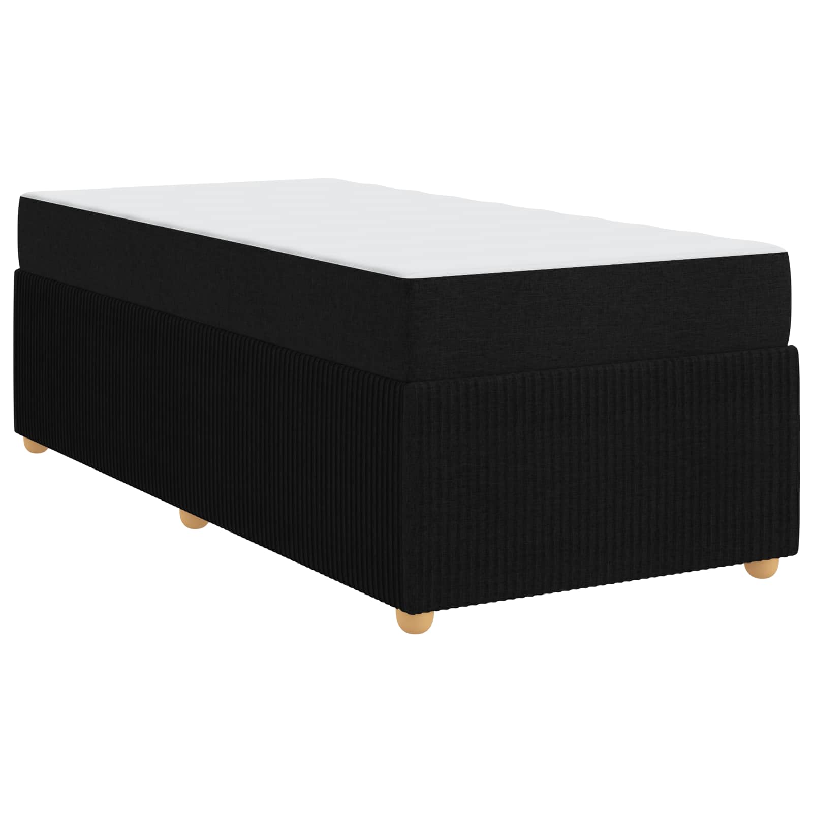 Cadre de lit avec matelas Noir 90 x 200 cm tissu - XIOS