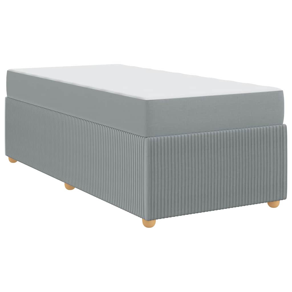 Cadre de lit avec matelas Gris clair 100 x 200 cm tissu - XIOS
