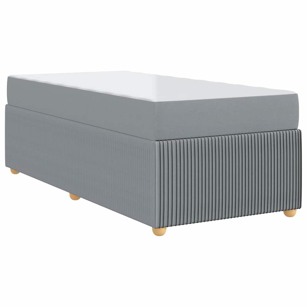 Cadre de lit avec matelas Gris clair 100 x 200 cm tissu - XIOS