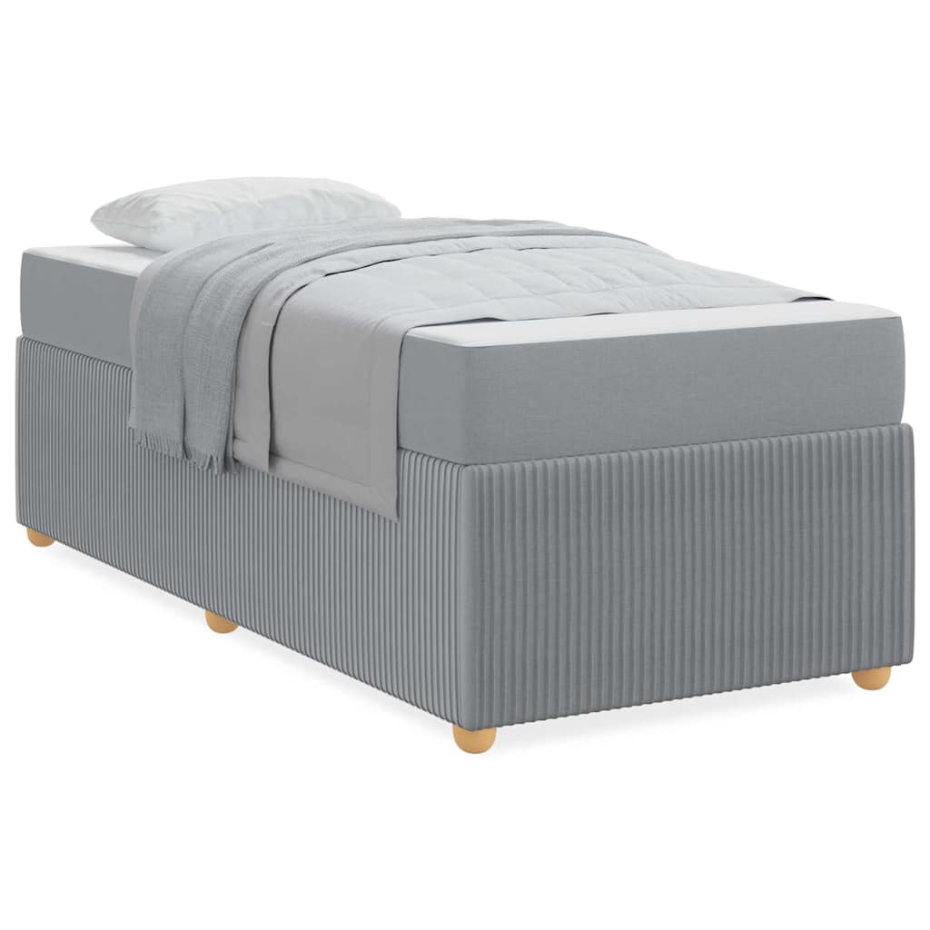 Cadre de lit avec matelas Gris clair 100 x 200 cm tissu - XIOS