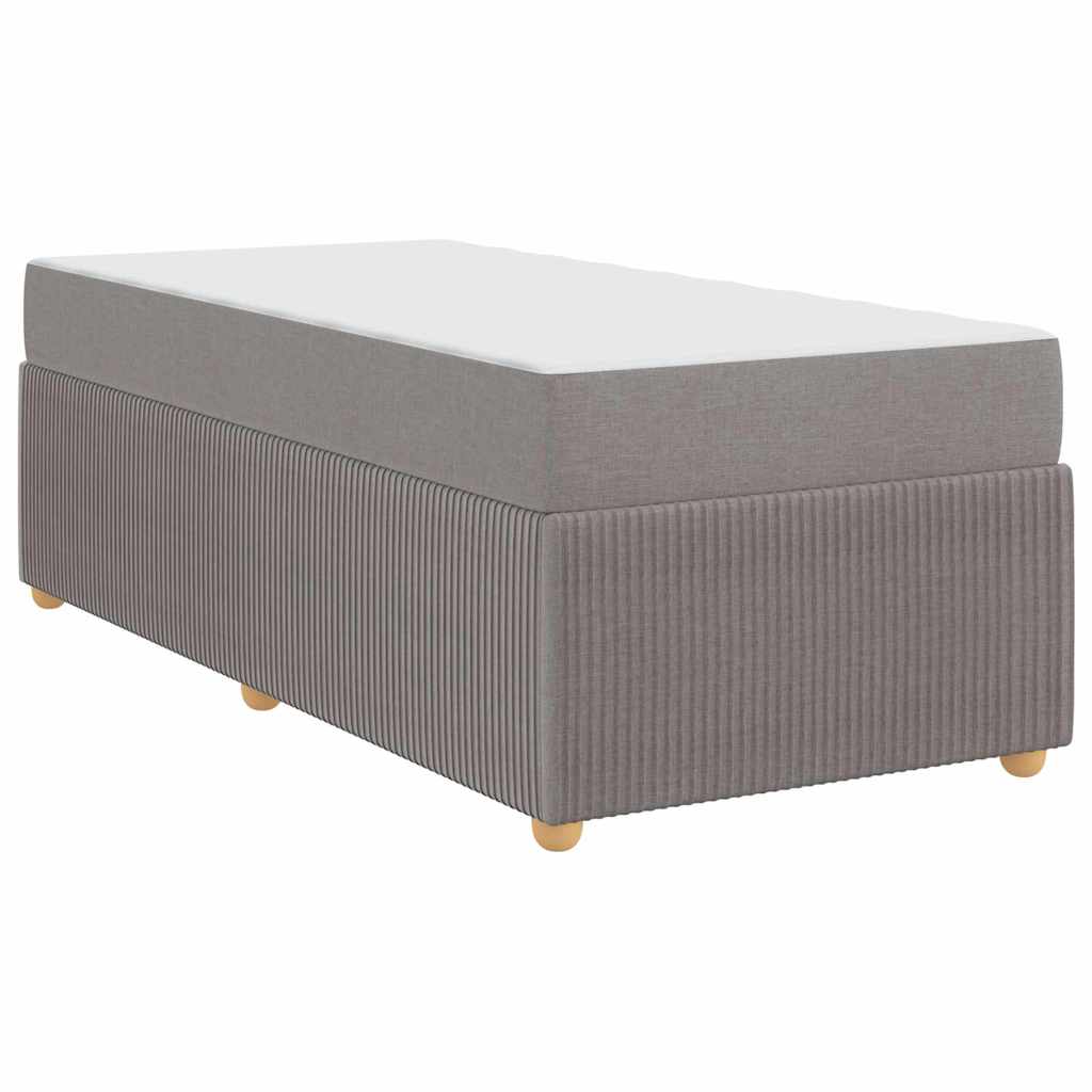 Cadre de lit avec matelas avec matelas Taupe 100 x 200 cm tissu - XIOS