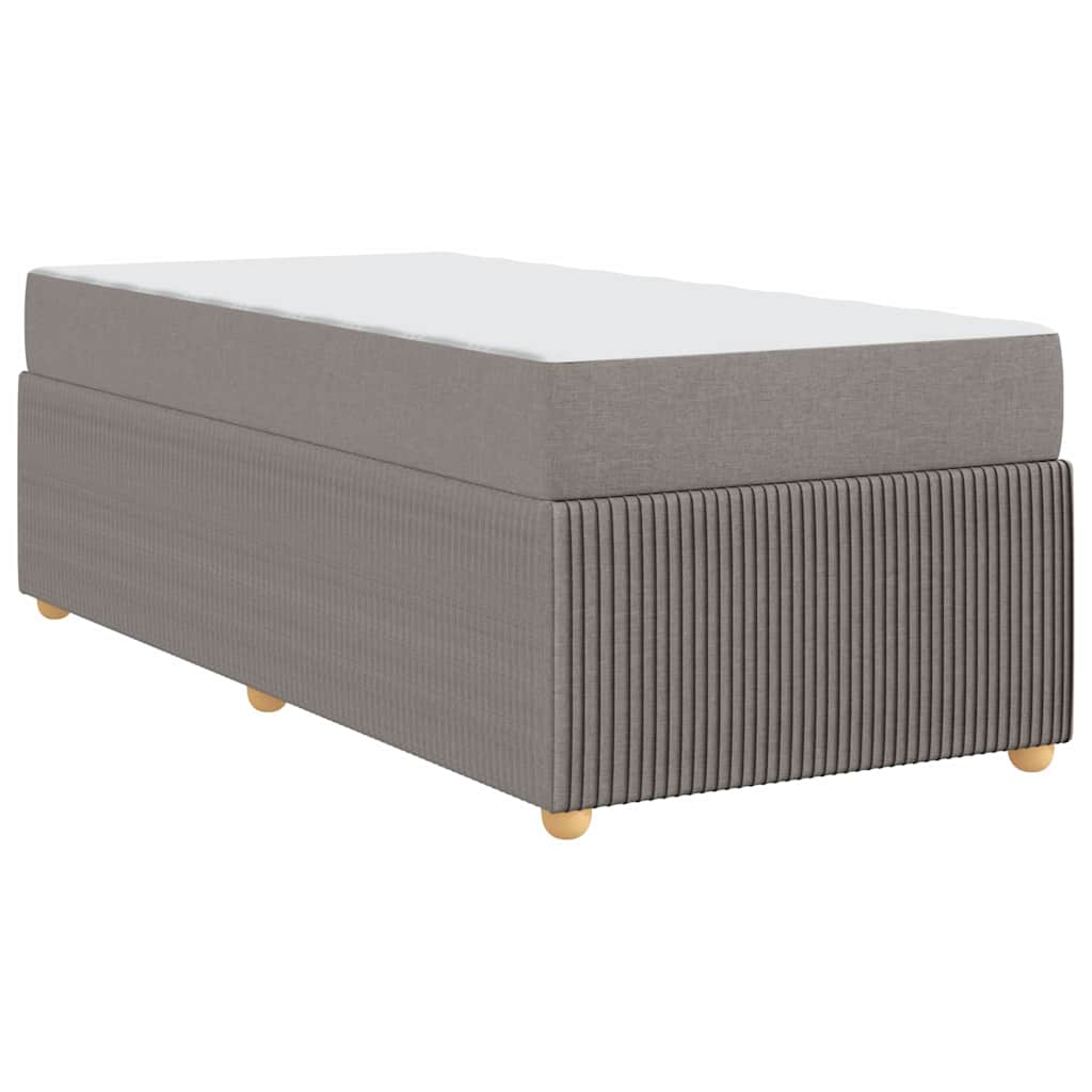 Cadre de lit avec matelas avec matelas Taupe 100 x 200 cm tissu - XIOS