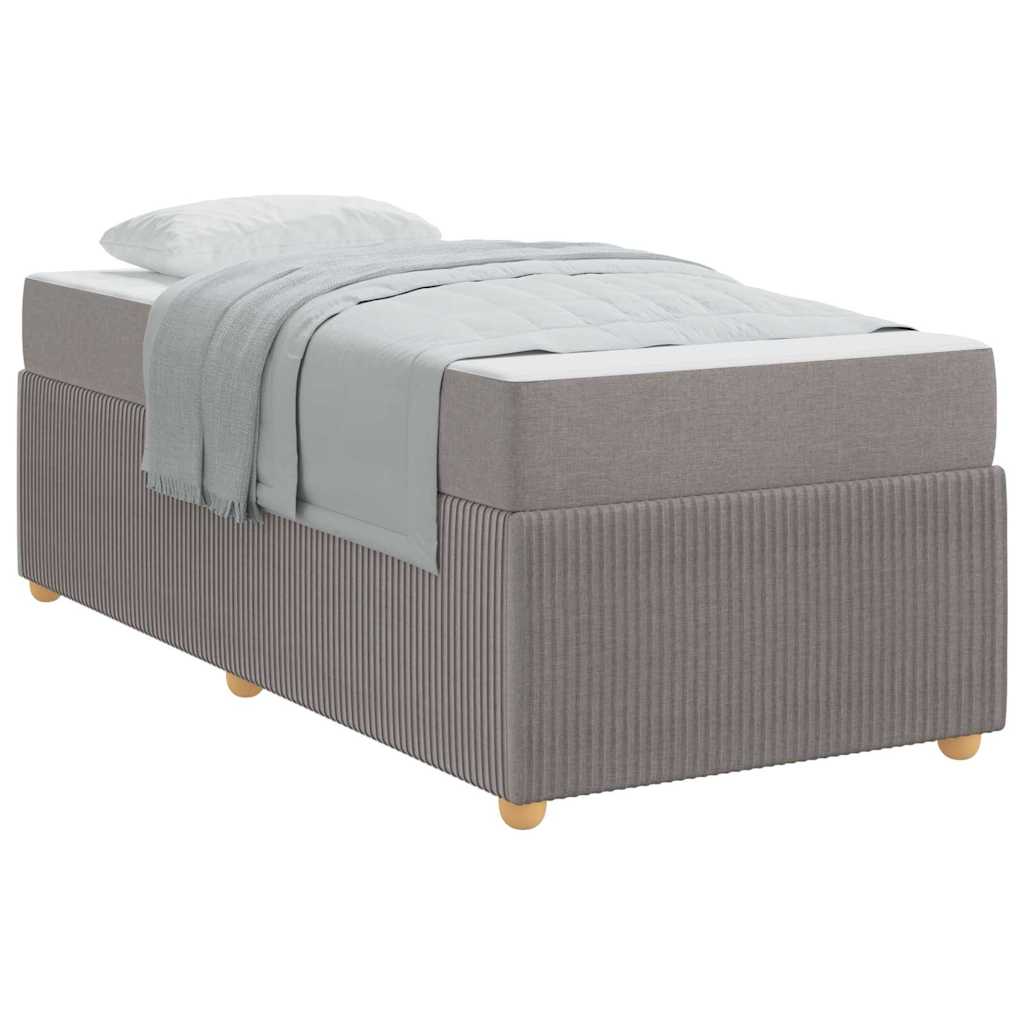 Cadre de lit avec matelas avec matelas Taupe 100 x 200 cm tissu - XIOS